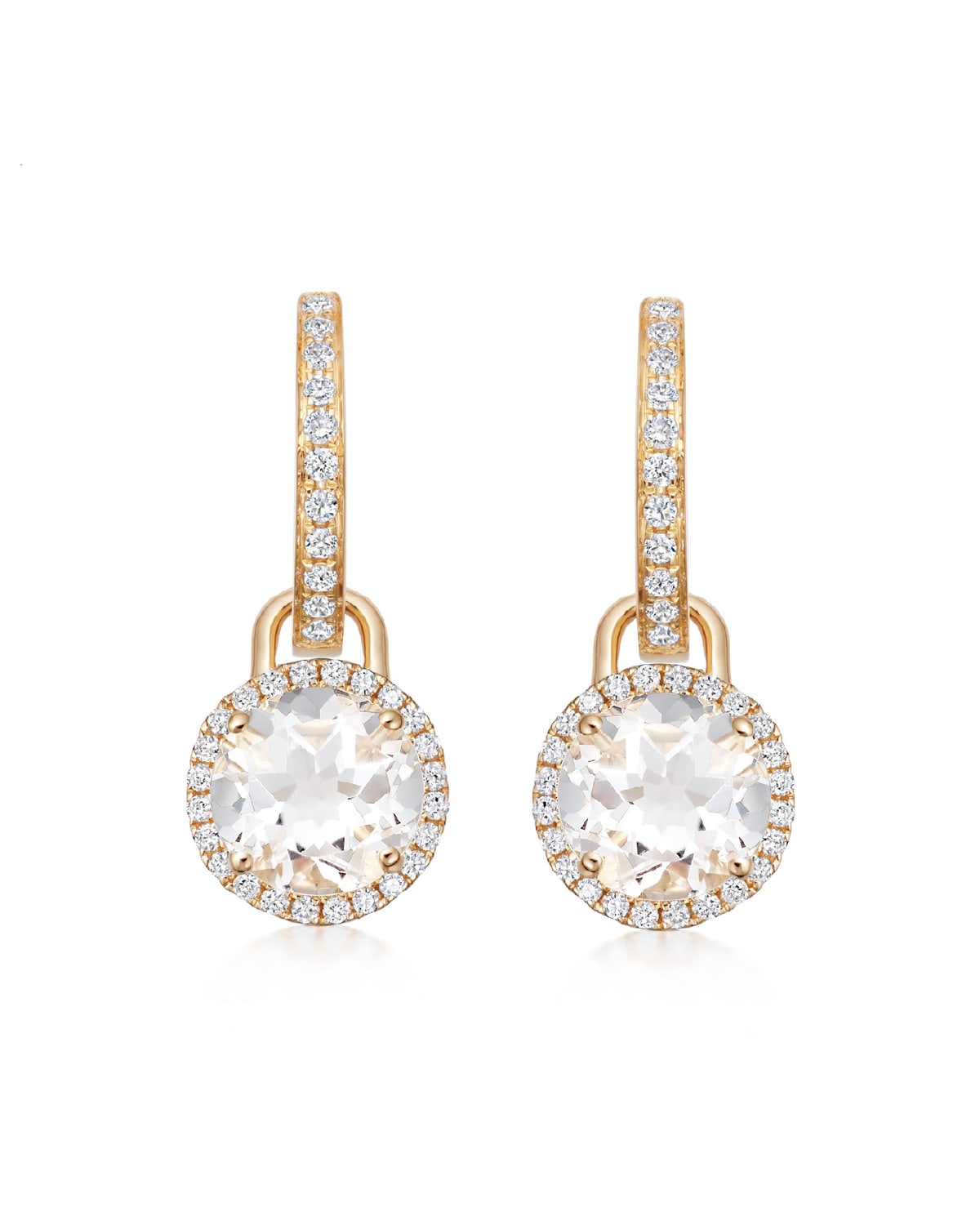 Grace 18k Gold Diamond White Topaz Mini Drop Earrings