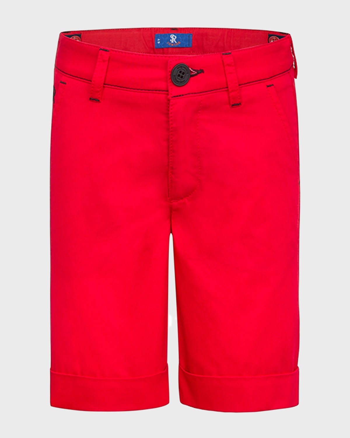 Boy's Solid Cotton Bermuda Shorts, Size 4-14