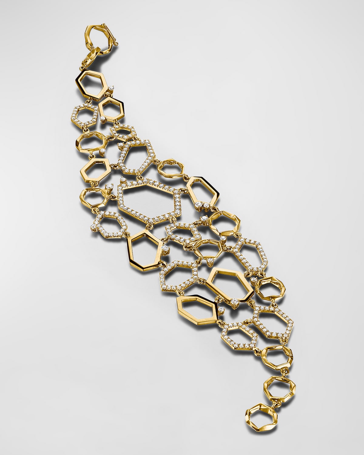 18K Yellow Gold Jackson Cluster Pave Diamond Bracelet