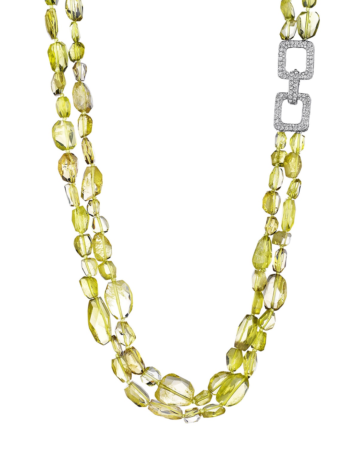 Mimi So Piece 18k Quartz and Diamond Link Necklace