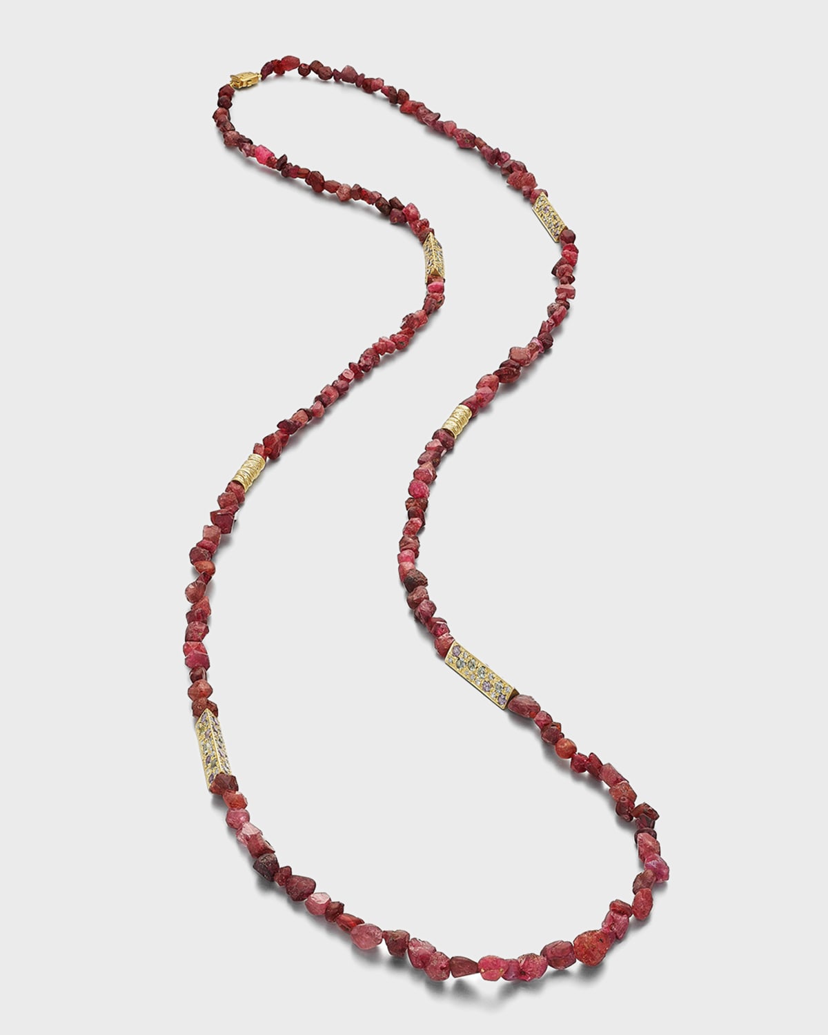 Mimi So 18k Yellow Gold Red Spinel, Sapphire and Diamond Necklace