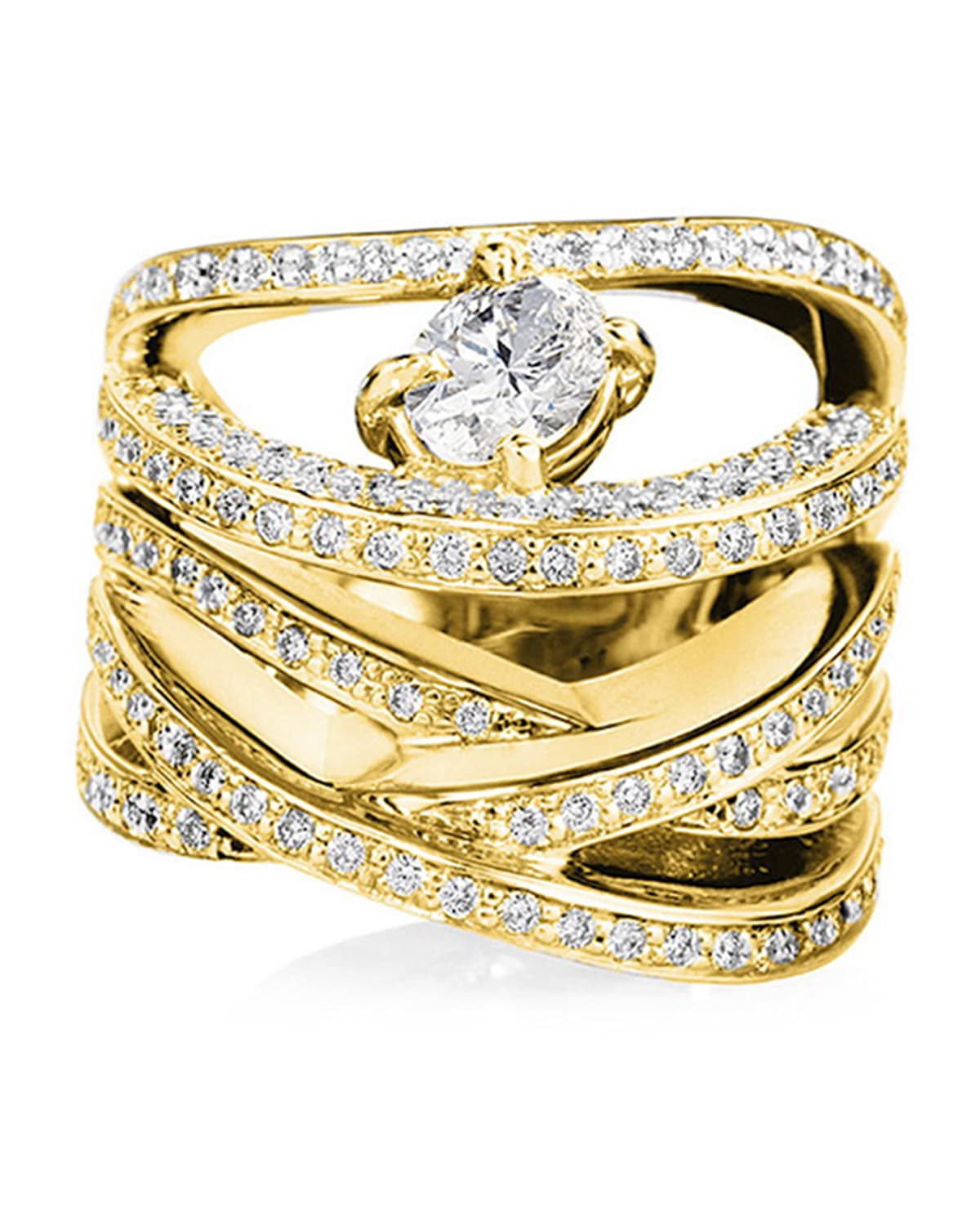 Mimi So 18k Diamond Multi-Row Ring, Size 7