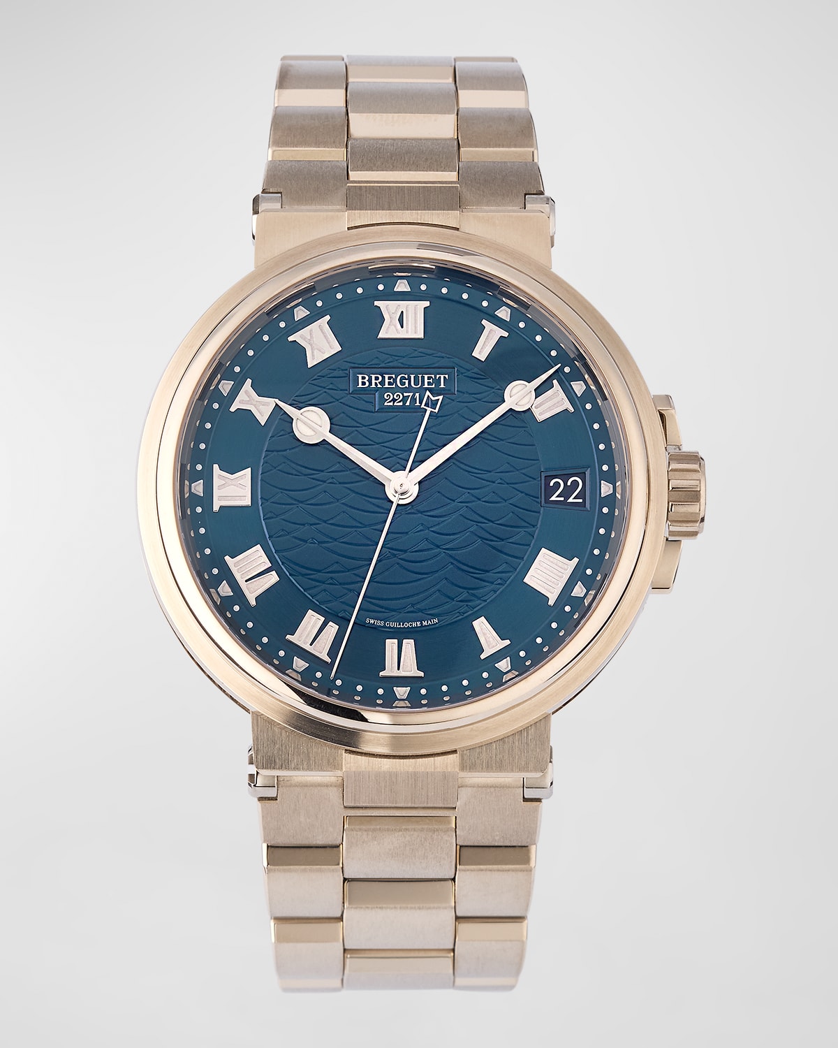 40mm Marine Automatic Blue Dial Watch with Bracelet Strap