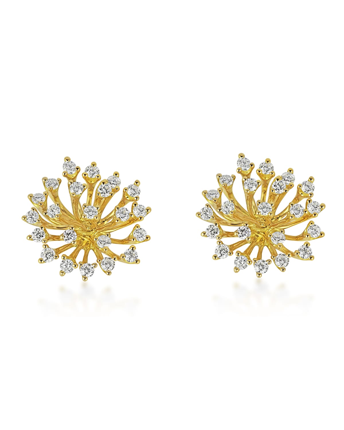 Hueb Luminus 18k Yellow Gold Stemmed Diamond Earrings