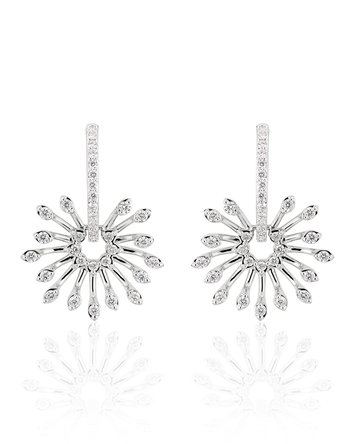 Luminus 18k White Gold Stemmed Diamond Drop Earrings