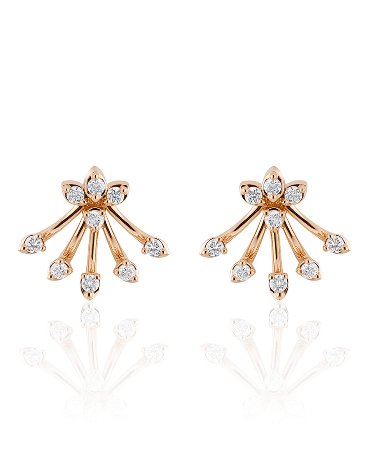 Hueb Luminus 18k Pink Gold Diamond Bouquet Earrings