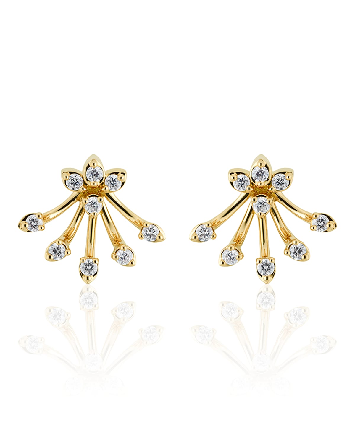Hueb Luminus 18k Yellow Gold Diamond Bouquet Earrings
