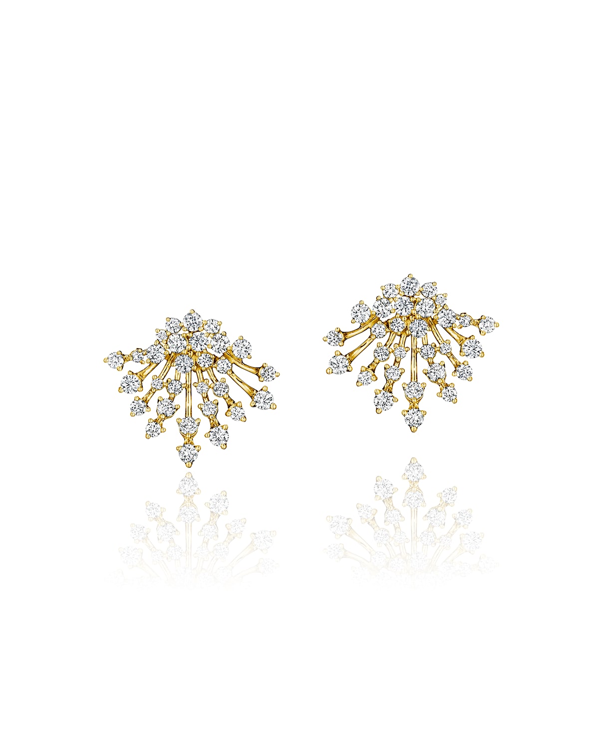 Luminus 18k Yellow Gold Full Diamond Bouquet Earrings