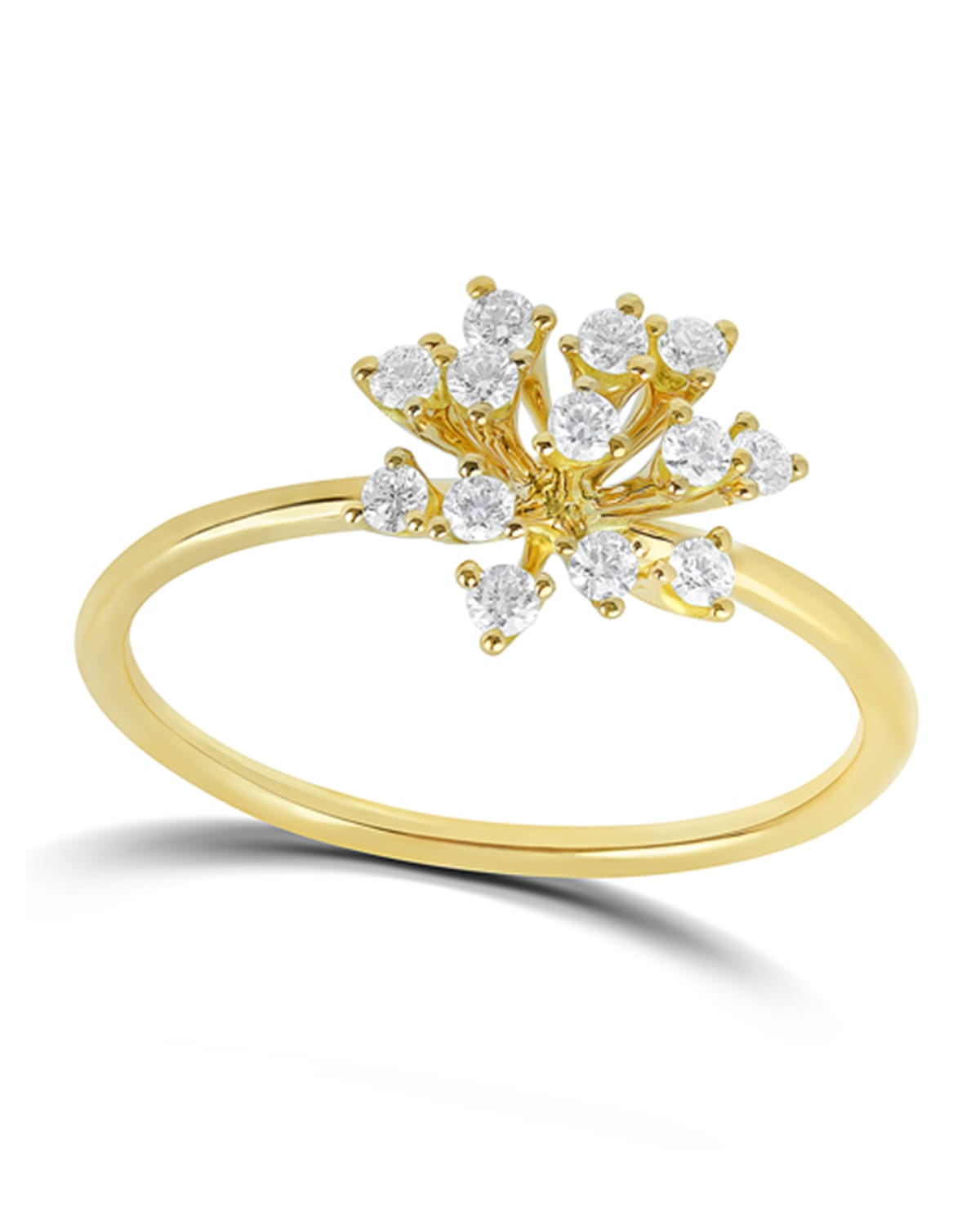 Luminus 18k Yellow Gold Diamond Small Stemmed Ring
