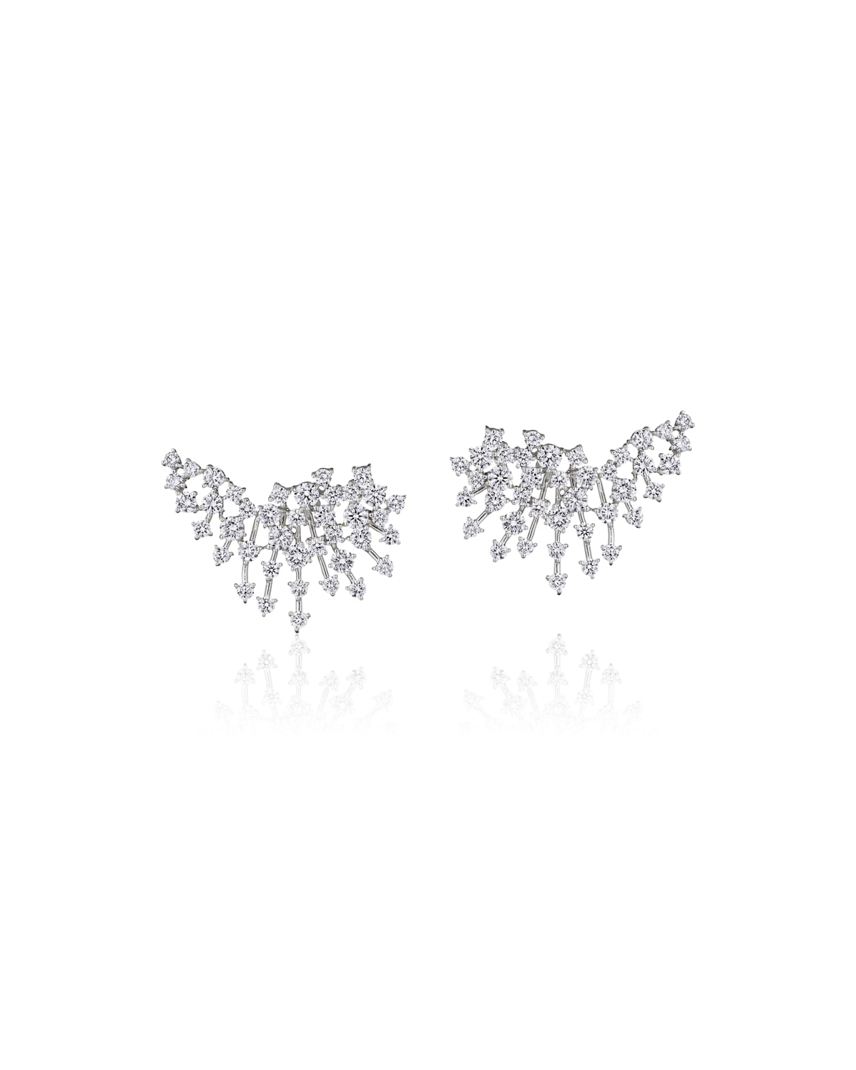Hueb Luminus 18k White Gold Diamond Burst Earrings