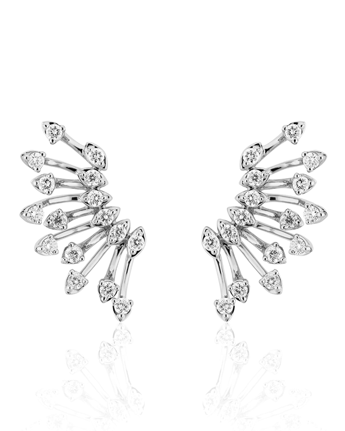 Bahia 18k White Gold Diamond Huggie Earrings