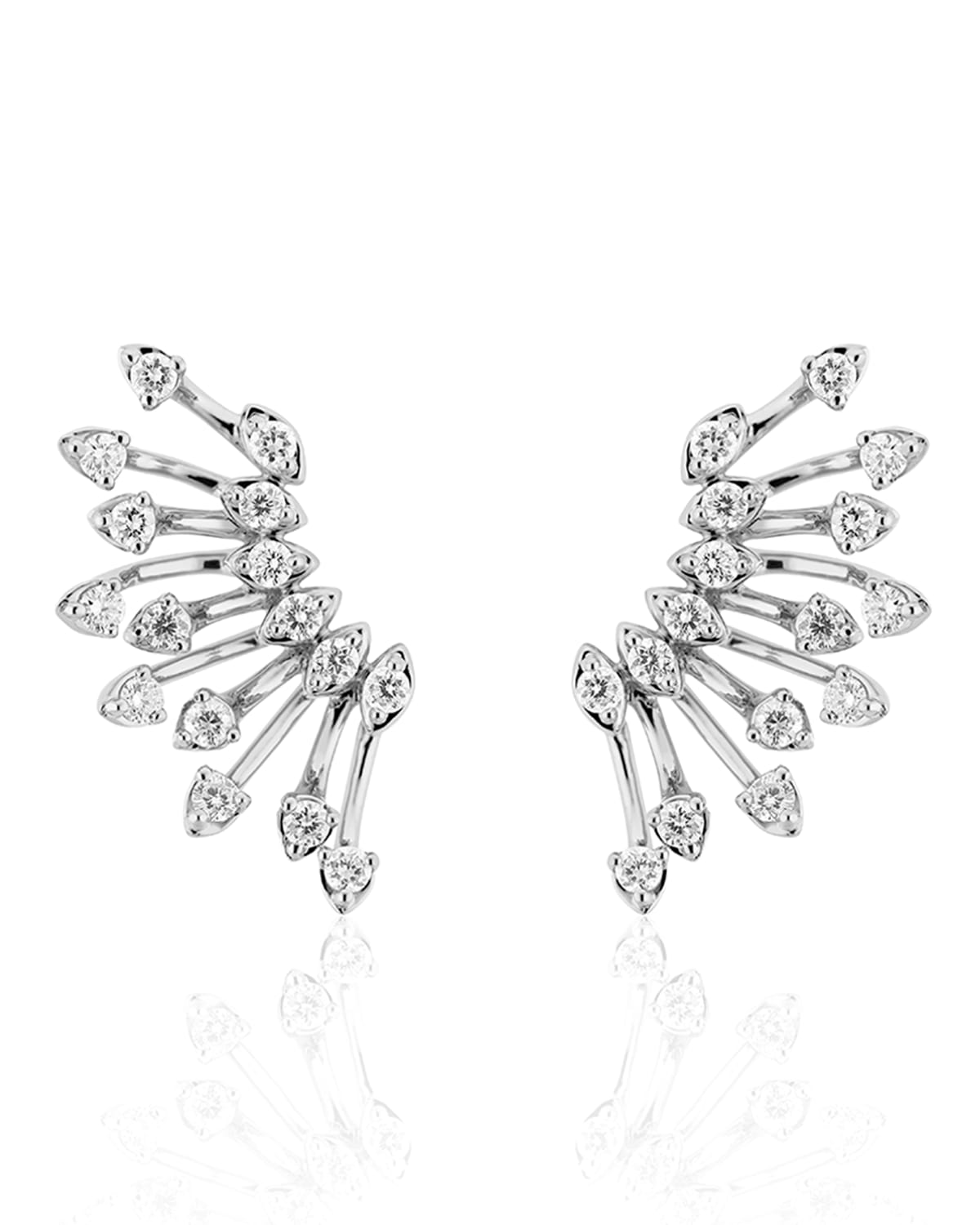 Luminus 18k White Gold Diamond Semicircle Earrings