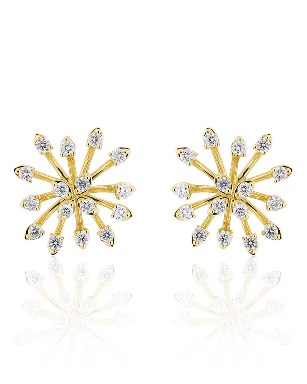 Hueb Luminus 18k Yellow Gold Stemmed Diamond Stud Earrings