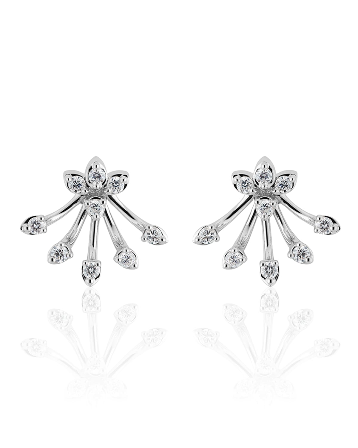 Luminus 18k White Gold Diamond Bouquet Earrings