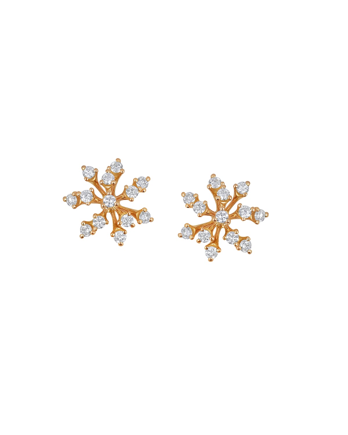 Luminus 18k Pink Gold Multi-Diamond Stud Earrings