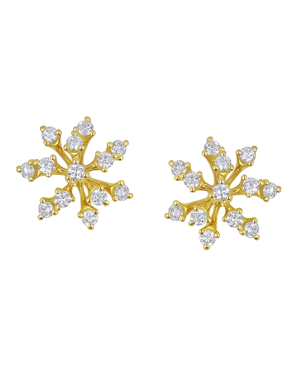 Hueb Luminus 18k Yellow Gold Multi-Diamond Stud Earrings