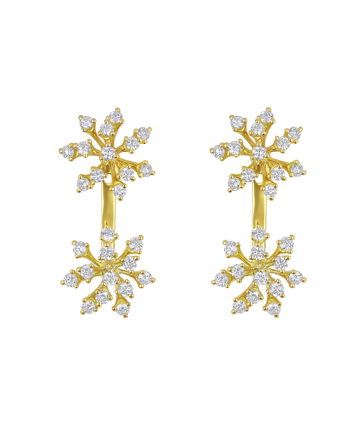 Luminus 18k Yellow Gold Diamond Double-Stud Earrings