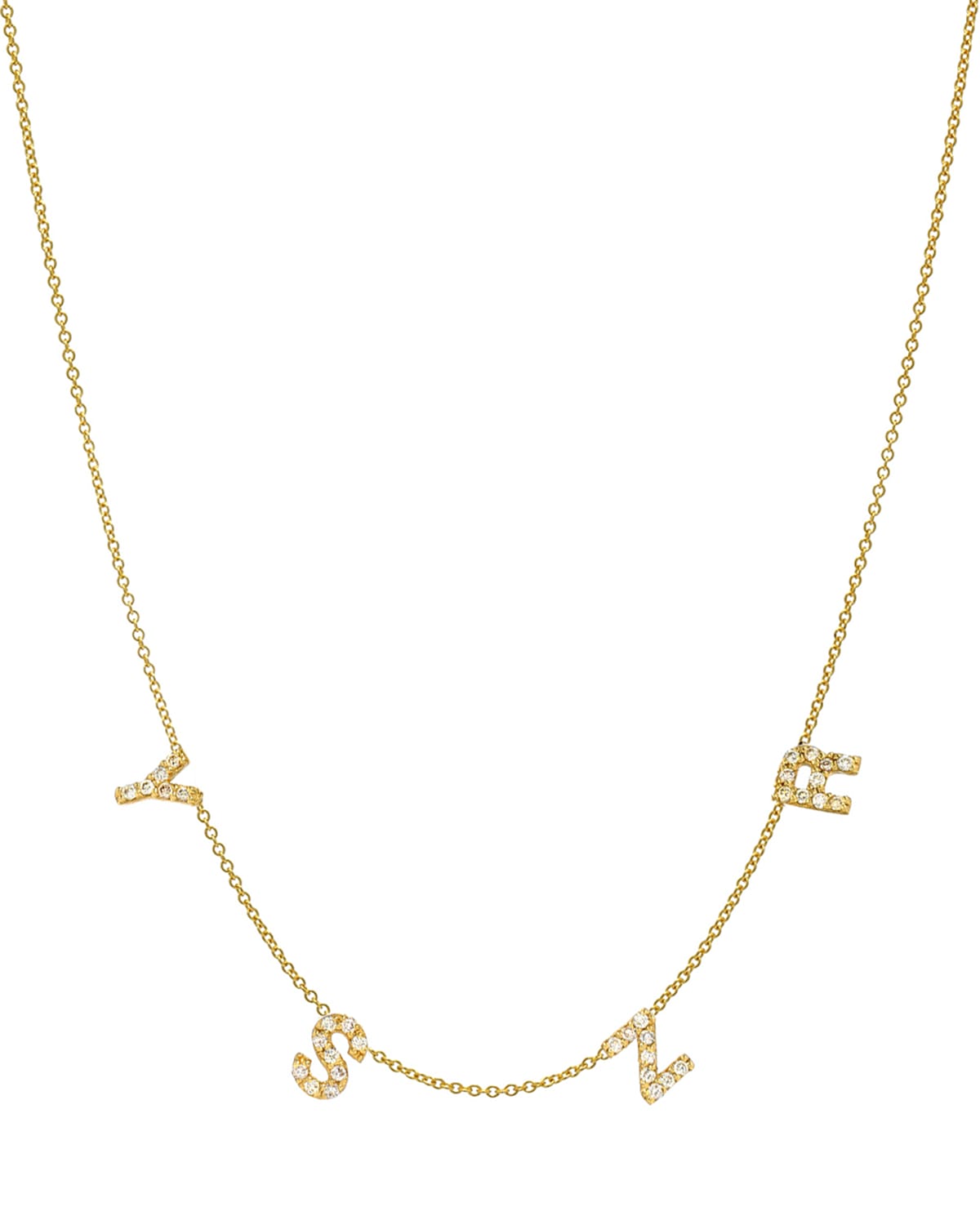 Zoe Lev Jewelry Mini Diamond Initial Space Necklace, Four