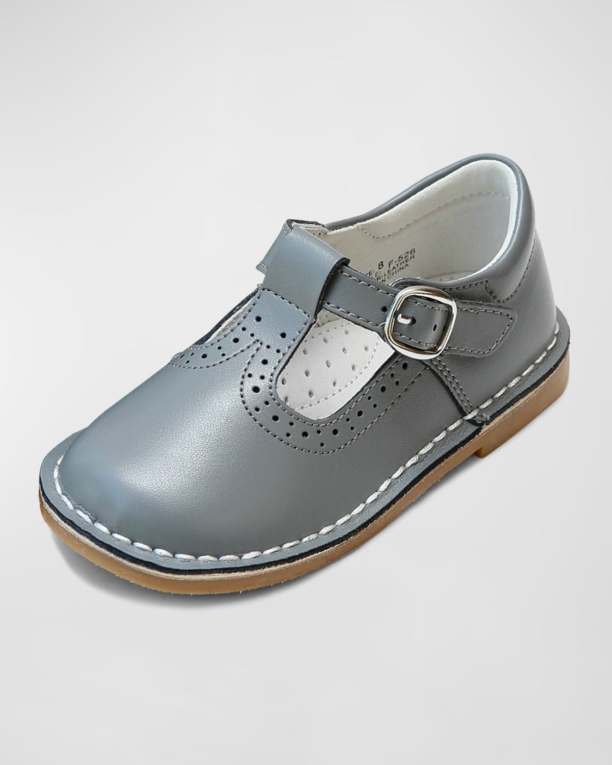 L'amour Shoes Kids' Girl's Frances Metallic T-strap Mary Jane Shoes, Baby/toddlers In Grey