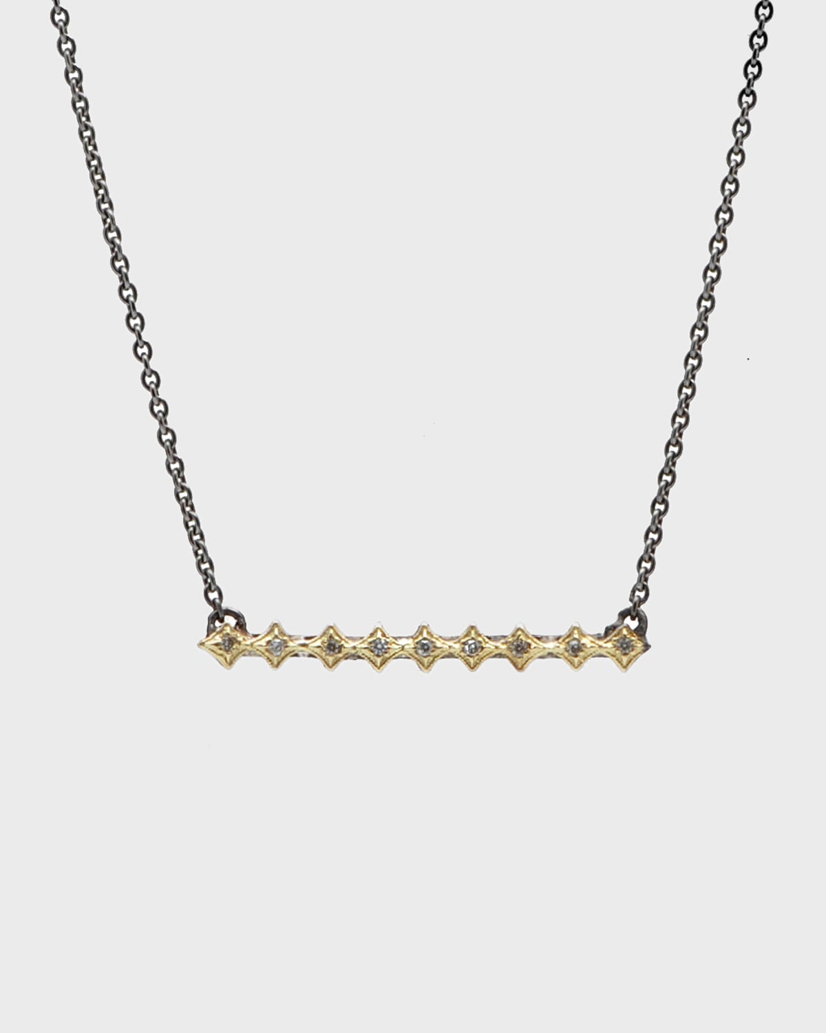 Old World Diamond Crivelli Bar Necklace