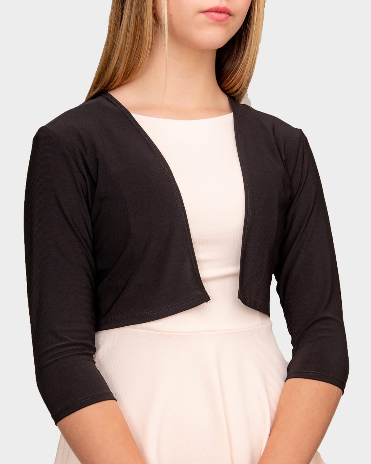 Un Deux Trois Girl's Cropped Bolero Jacket In Black