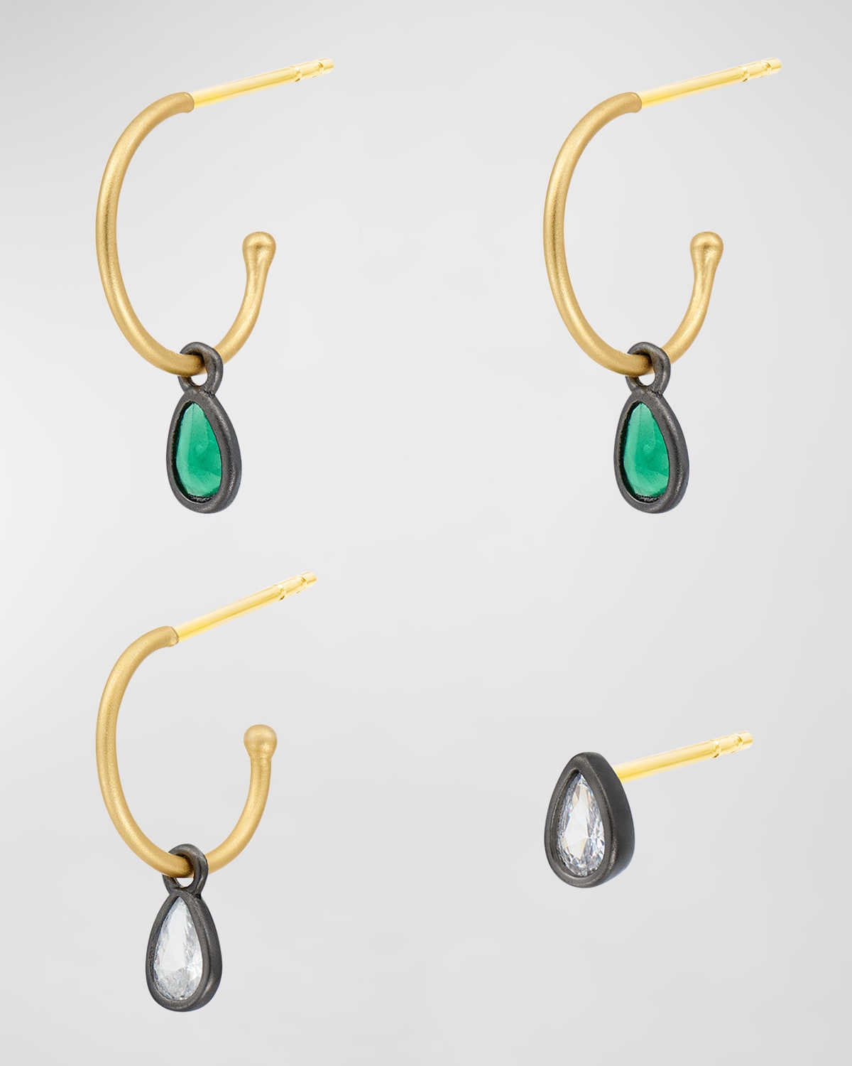 Freida Rothman Hoop And Stud Earrings, Set Of 4 In Gold