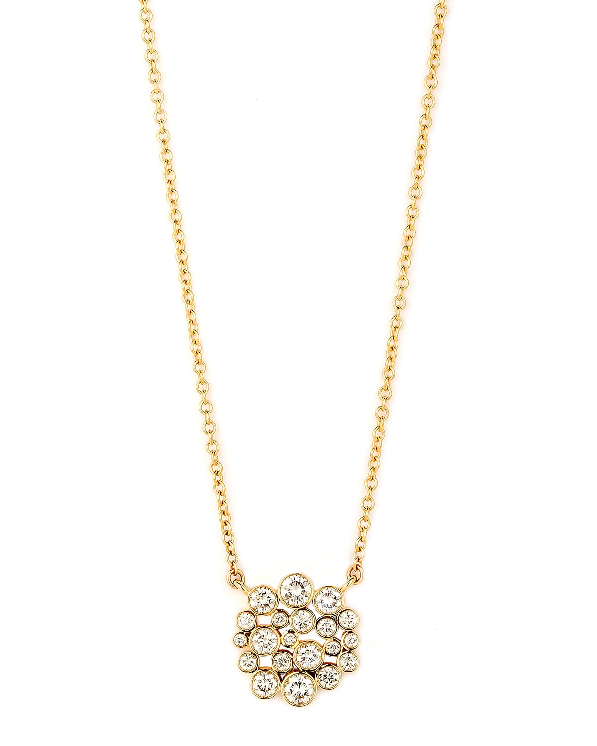 Syna 18k Yellow Gold Diamond Cluster Necklace