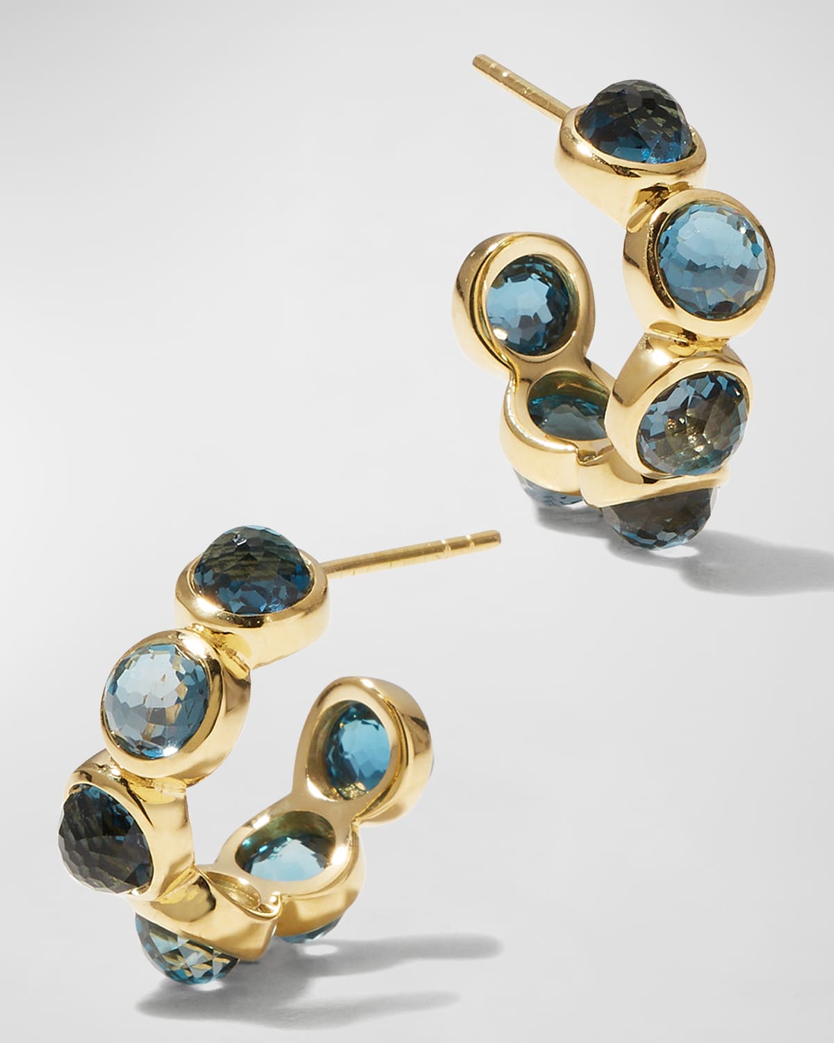 Ippolita Women's Lollipop 18k Green Gold & London Blue Topaz Hoop Earrings