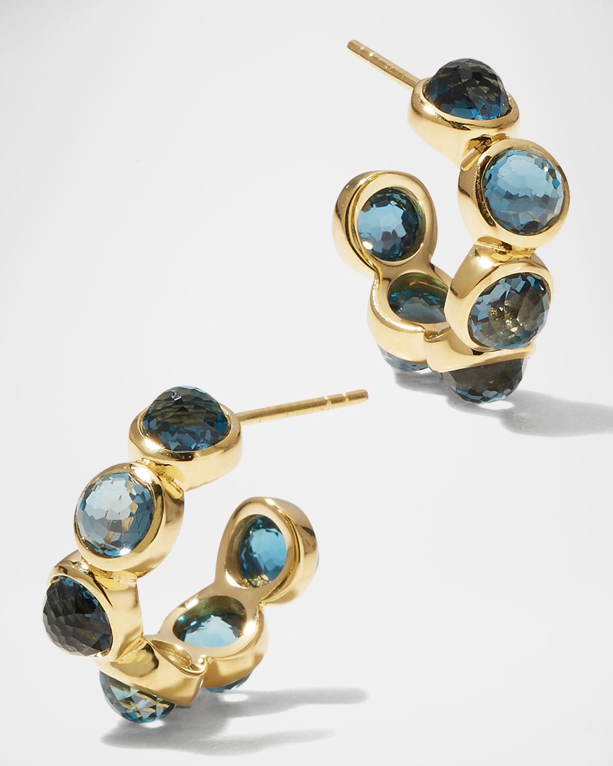 IPPOLITA ALL-STONE TINY HOOP EARRINGS IN 18K GOLD