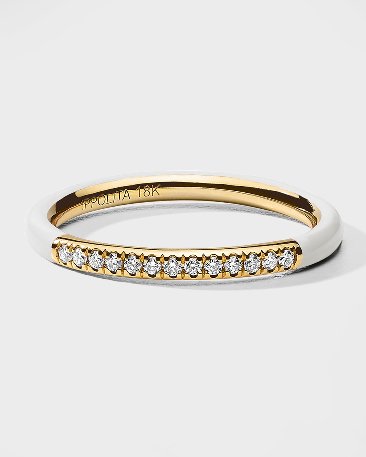 IPPOLITA BAND RING IN 18K GOLD WITH DIAMONDS,PROD238740448
