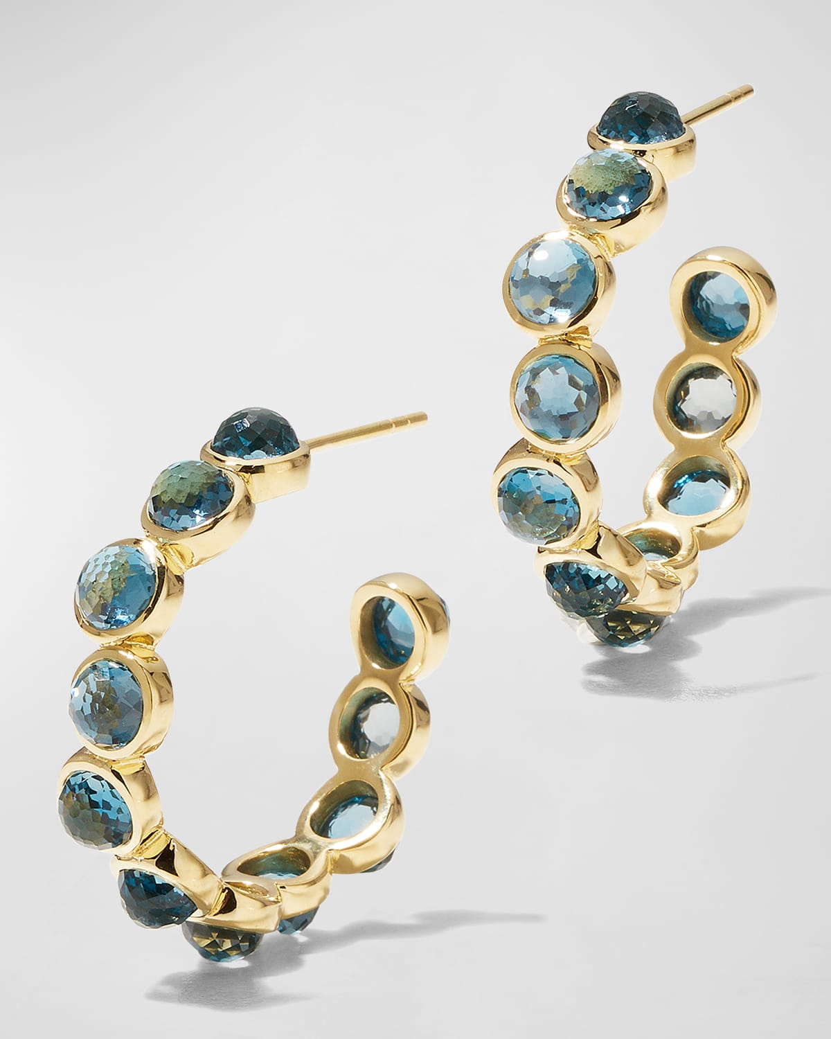 All-Stone Small Hoop Earrings in 18K Gold