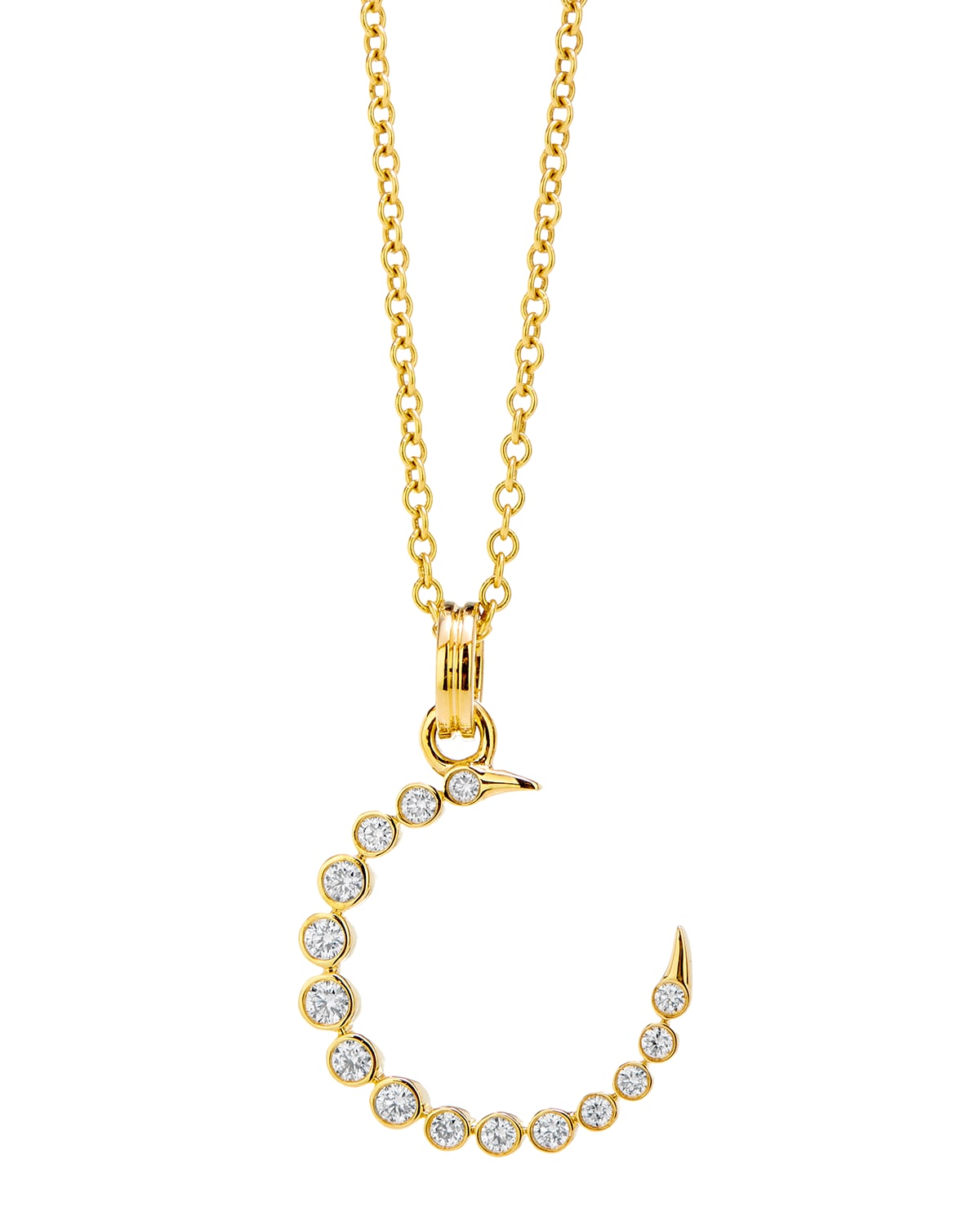 Syna 18k Diamond Crescent Moon Pendant Necklace