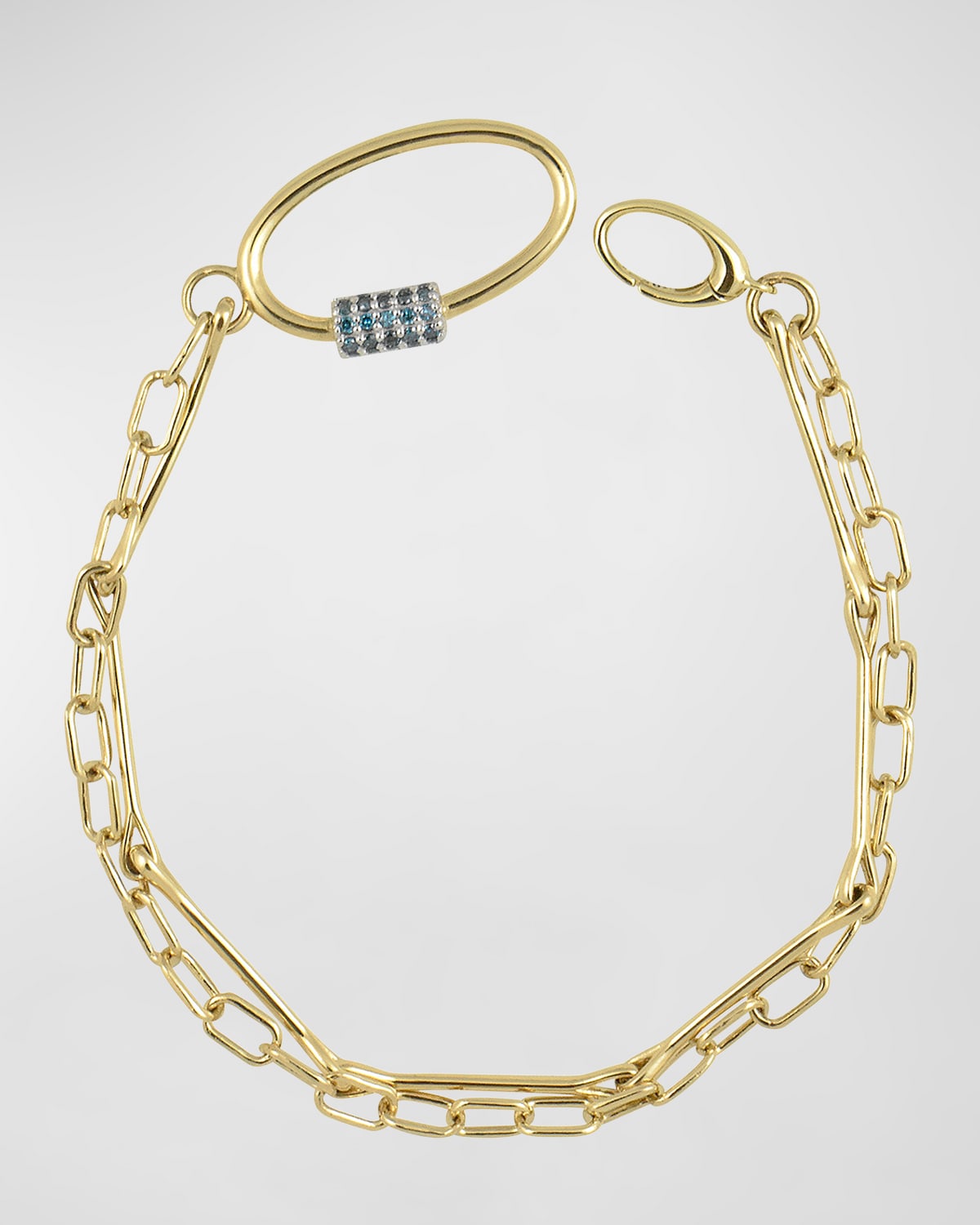 Yellow Gold Double Chain Diamond Bracelet
