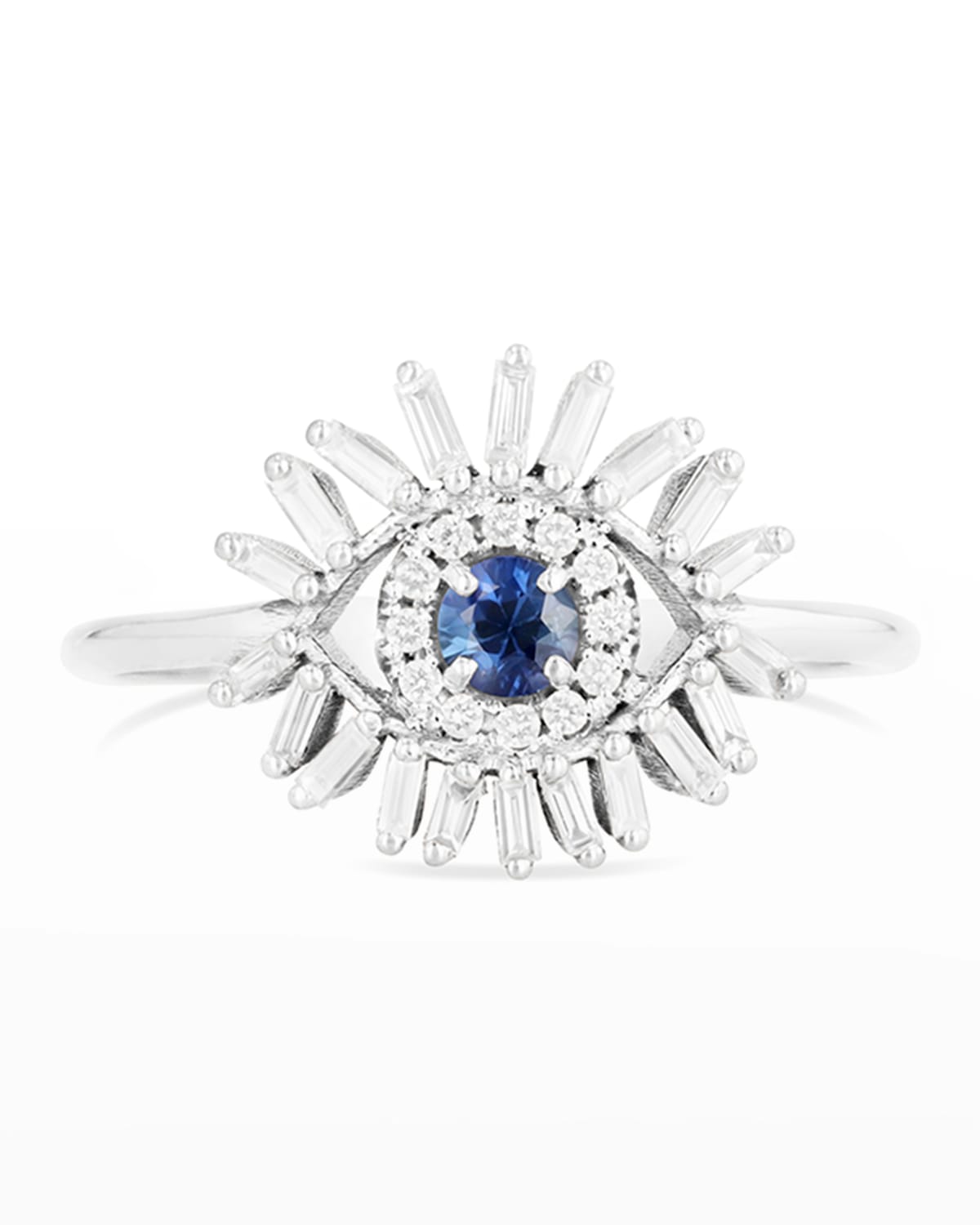 Evil Eye Mini Light Blue Sapphire Ring | Suzanne Kalan 7.5 / Yellow Gold