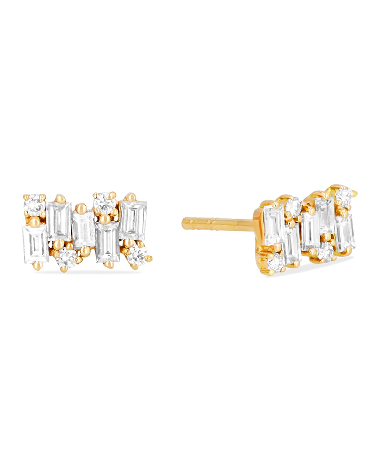 Suzanne Kalan 18kt Yellow Gold Shimmer Diamond Stud Earrings In Yellow/gold