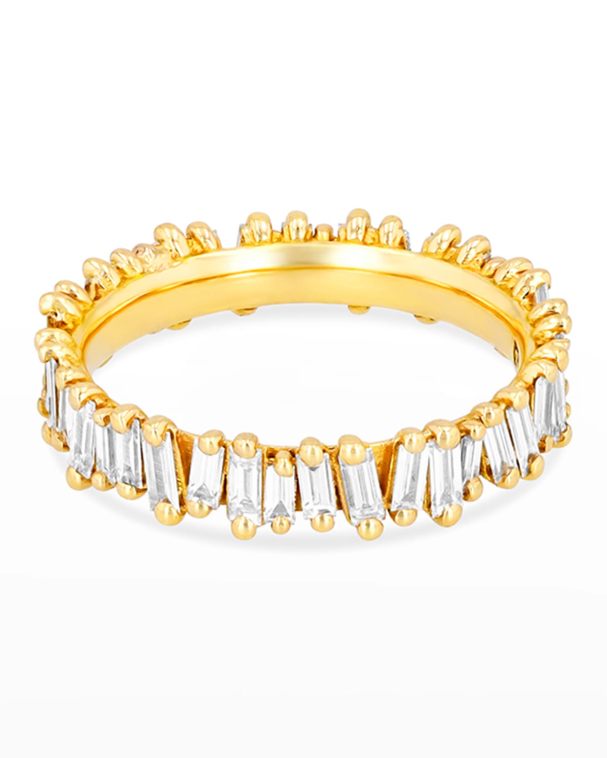 Suzanne Kalan 18k Diamond Classic Fireworks Eternity Band Ring Size 4.5-8 In Yellow/gold