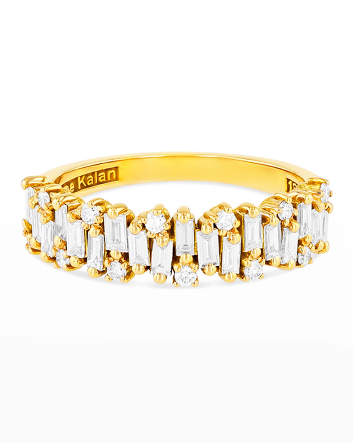 Suzanne Kalan 18k Diamond Shimmer Collection Half-band Ring In Yellow/gold