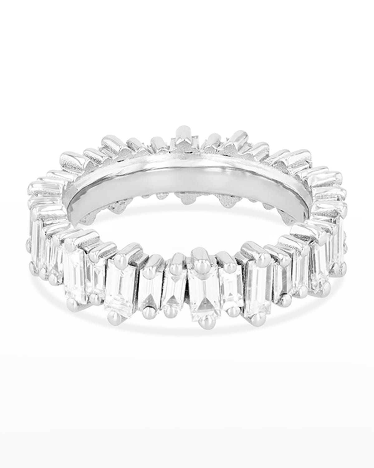 Suzanne Kalan 18k Diamond New Classic Eternity Band Ring Size 4-8 In White/gold