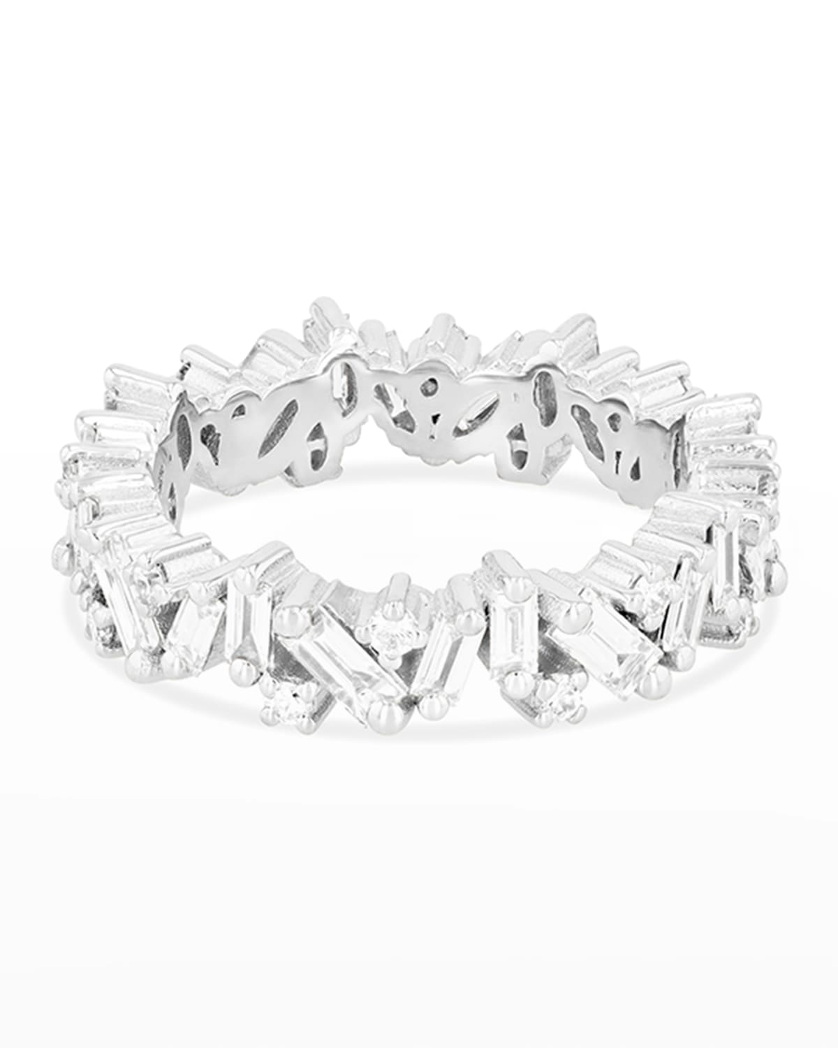 Suzanne Kalan 18k Diamond New Icon Eternity Band Ring Size 4-8 In White/gold