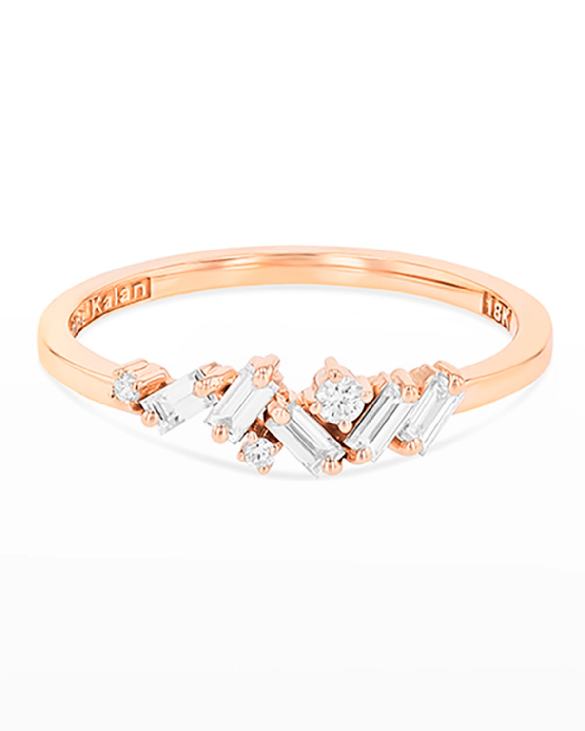 Suzanne Kalan 18k Small Sparkler White Diamond Ring In Rose/gold