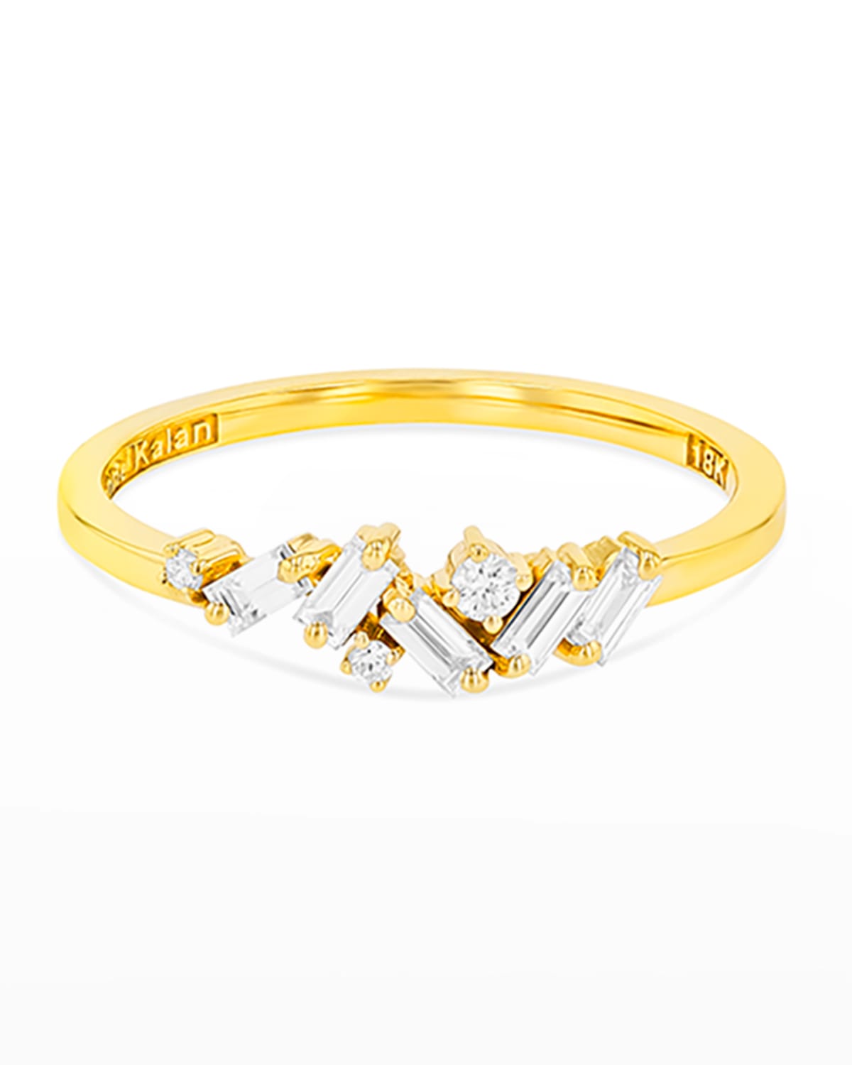 Suzanne Kalan 18k Small Sparkler White Diamond Ring In Yellow/gold