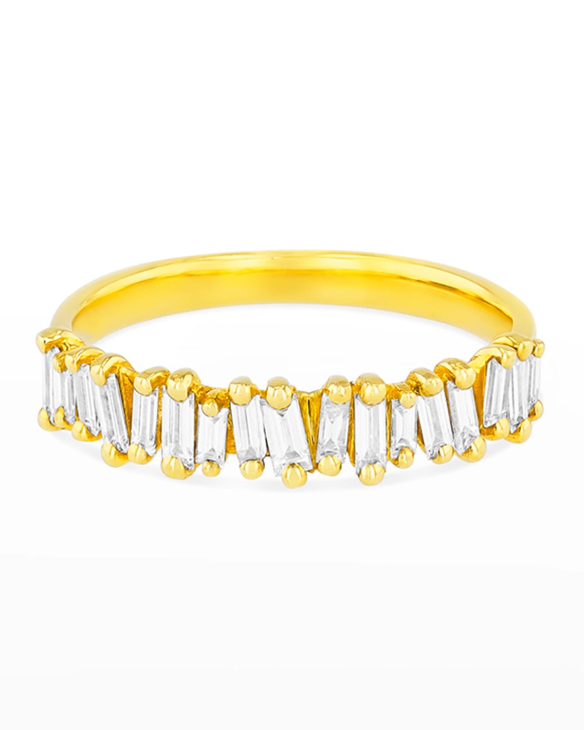 Suzanne Kalan 18k Diamond Classic Fireworks Half-band Ring Size 4.5-8 In Yellow/gold