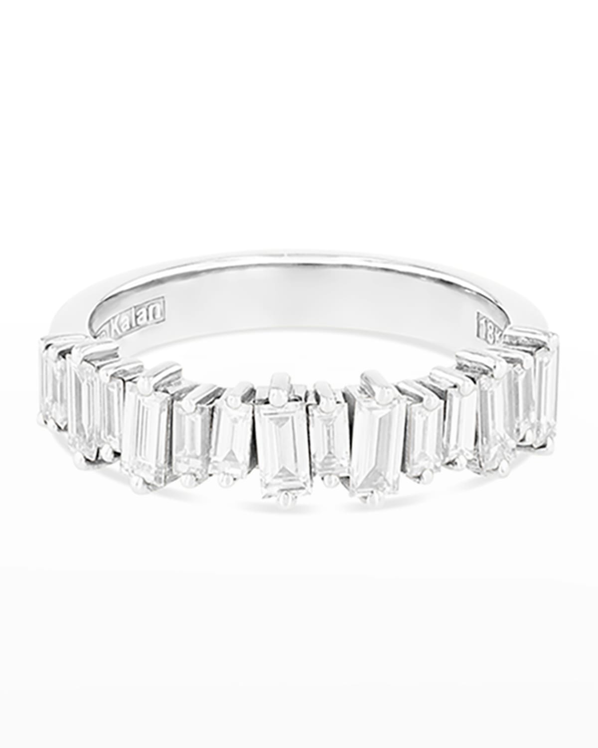 Suzanne Kalan 18k Diamond New Classic Half-band Ring In White/gold
