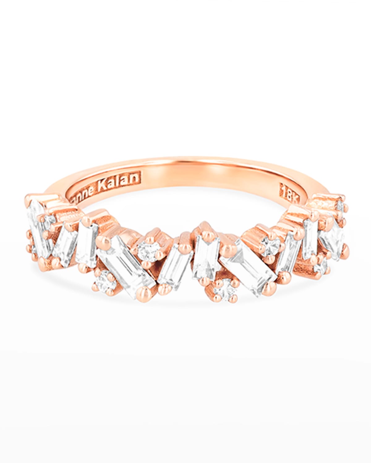 Suzanne Kalan 18k Diamond New Icon Half-band Ring In Rose/gold