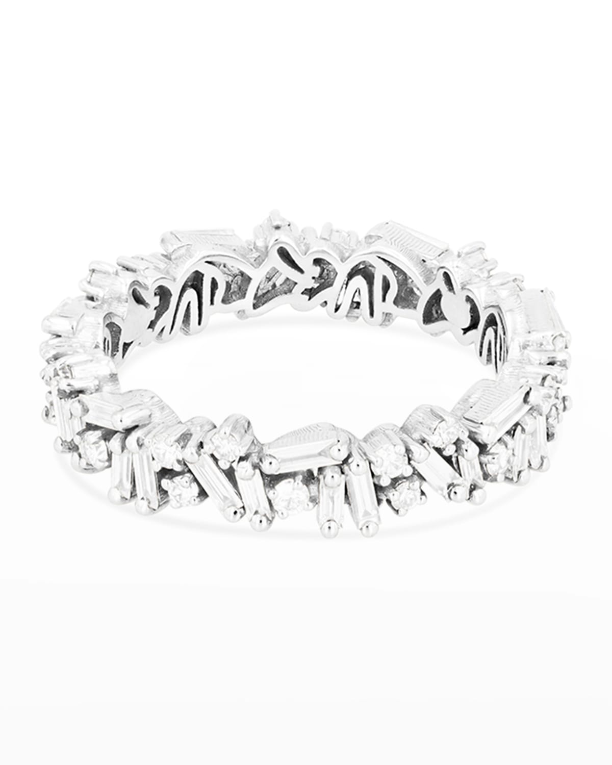 Suzanne Kalan 18k Diamond Icon Eternity Ring Size 4.5-8 In White/gold