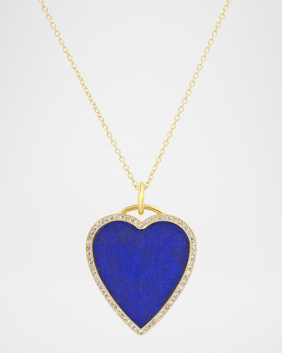 18k Lapis Heart Necklace with Diamonds