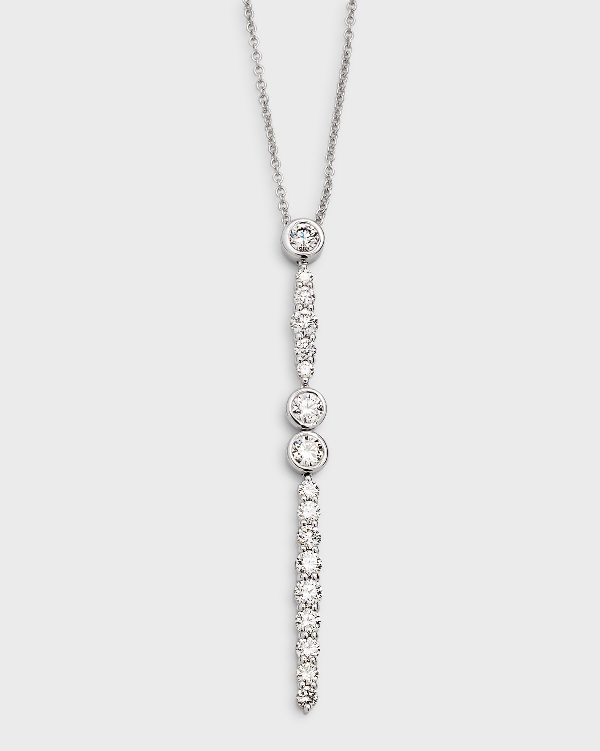Neiman Marcus Diamonds 18K White Gold Diamond Drop Pendant, 1.41tcw