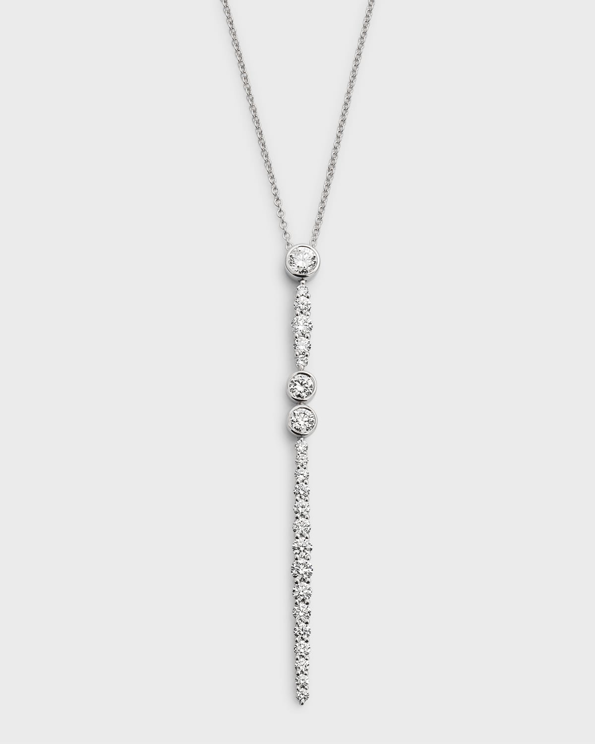 Neiman Marcus Diamonds 18k White Gold Diamond Drop Pendant Necklace