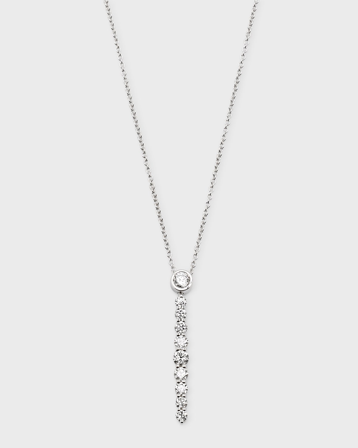 Neiman Marcus Diamonds 18k White Gold Diamond Drop Pendant, 0.80tcw