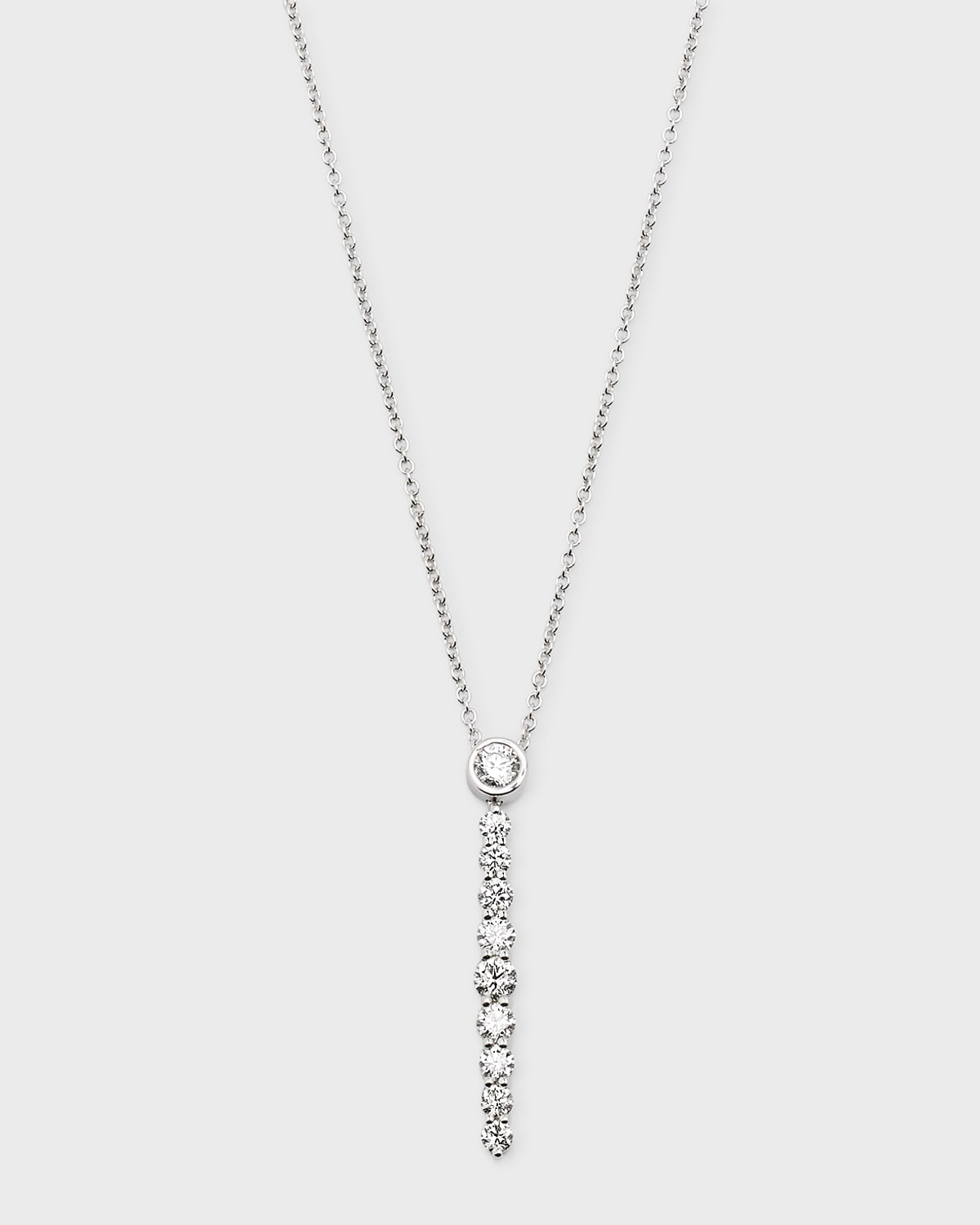 18K White Gold Diamond Drop Pendant, 0.80tcw